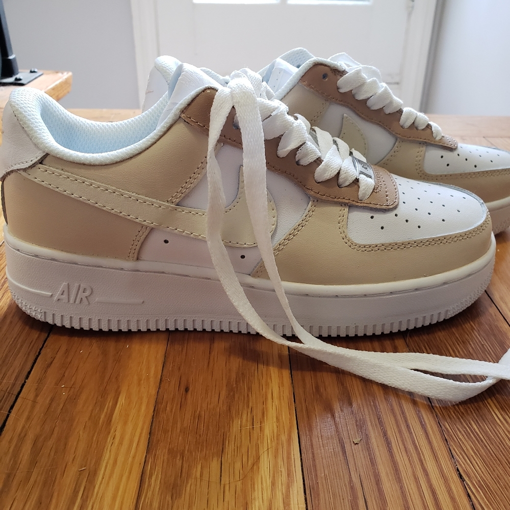 Custom Beige Nike Air Force 1